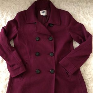 Old Navy maroon peacoat 🧥